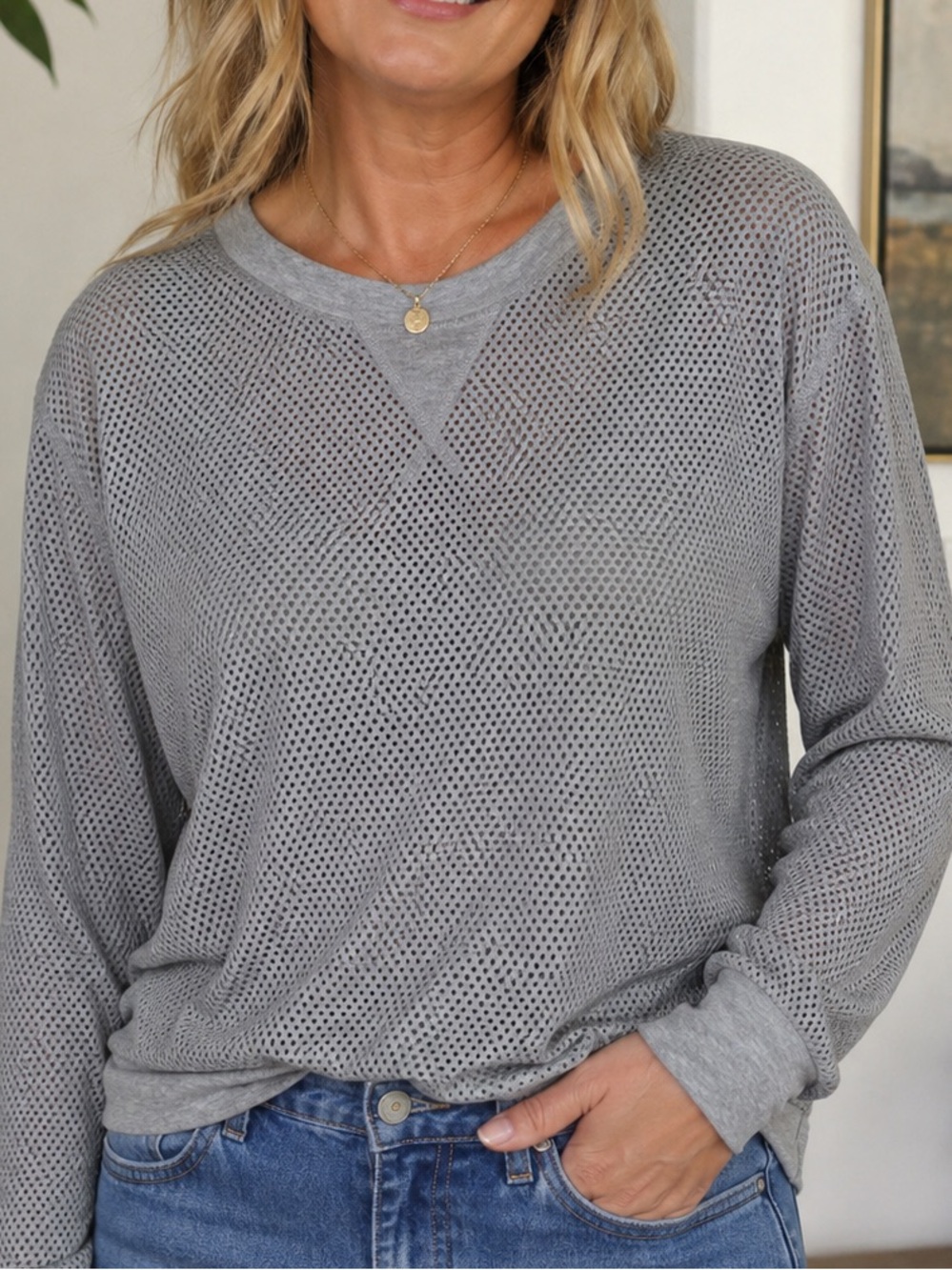 Michael Stars Pullover Top Gray